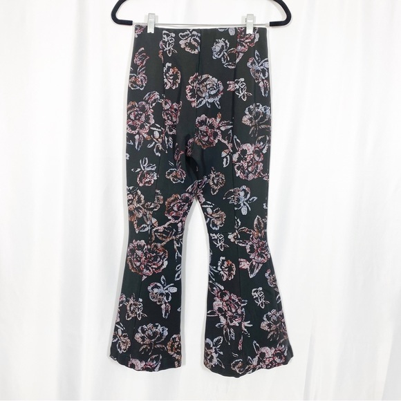 Free People Born To Be Wild Floral Flare Pants Cropped Retro Bell Bottoms - Picture 4 of 12